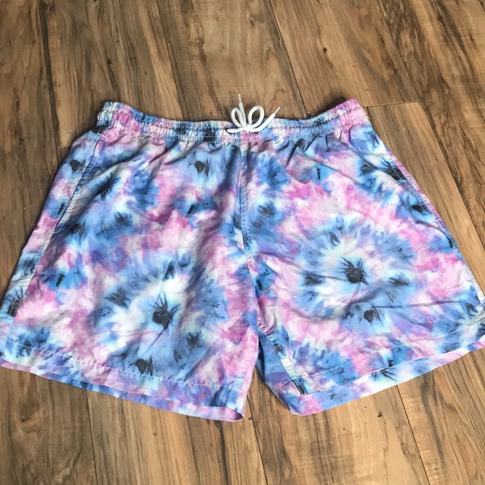 Trunks purple blue pink tie dye swim trunk size XL